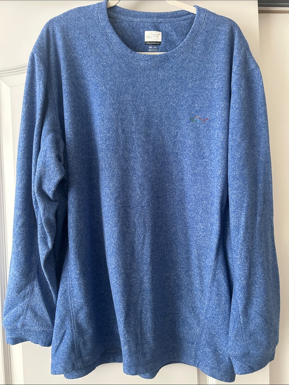 Greg Norman Collection Blue Heather Crewneck Pullover
